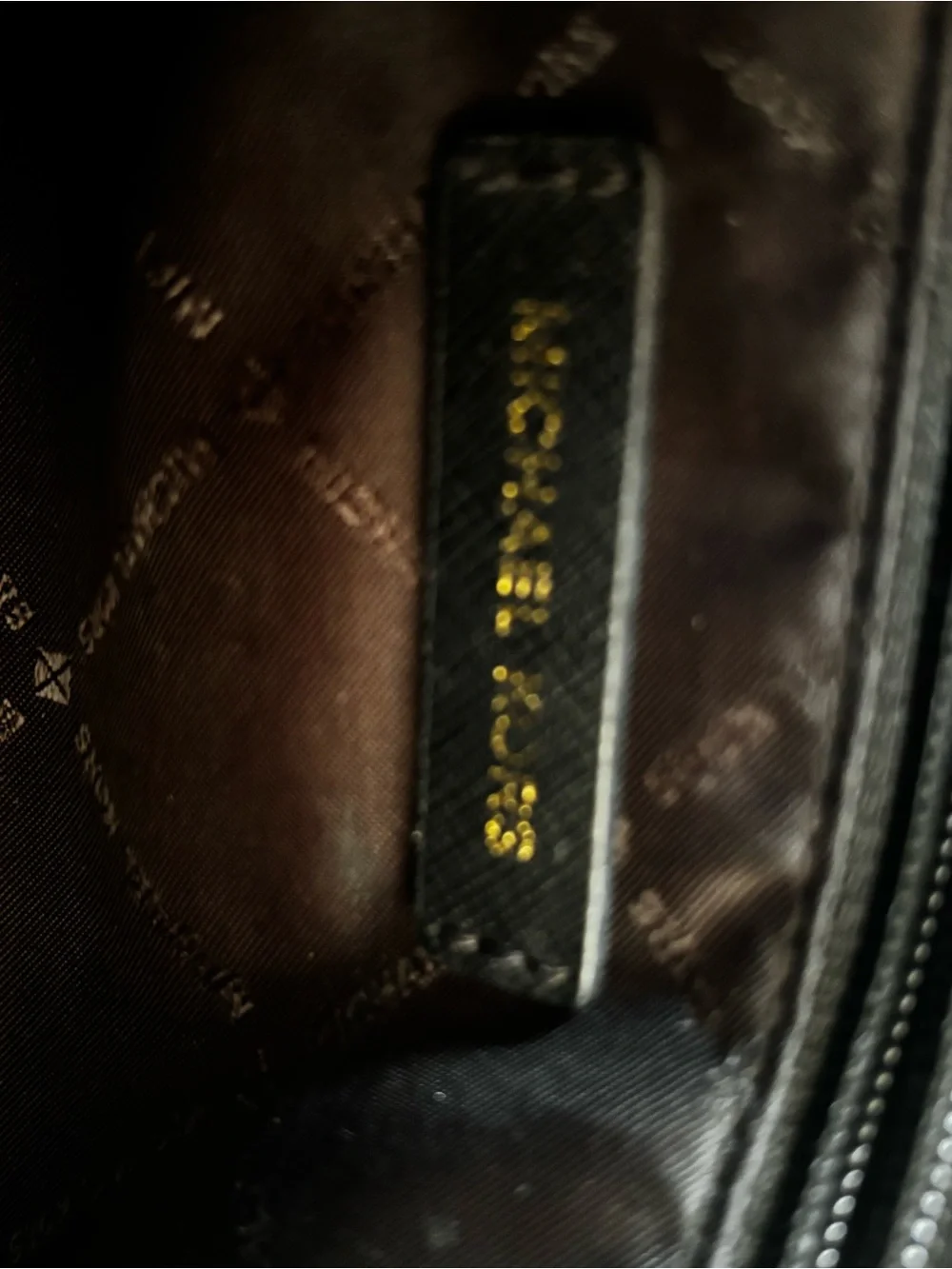 Michael Kors Black Saffiano Leather Shoulder Tote with Gold Hardware